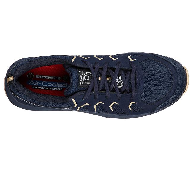 Zapatos de Trabajo Skechers Hombre - Malad Comp Toe Azul Marino CIHTR4785